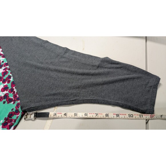 LuLaRoe Randy Raglan 3/4 Sleeve shirt Top 3 XL Multicolor Floral - Picture 5 of 6